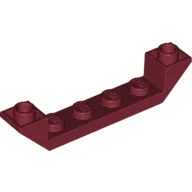 Brick Sloped Inverted 45° 6 x 1 Double with 1 x 4 Recessed / Dark Red