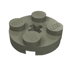 Plate Round 2 x 2 with Axle Hole Type 1 (+ Opening) / Dark Gray