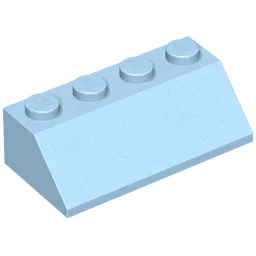 Brick Sloped 45° 2 x 4 / Bright Light Blue