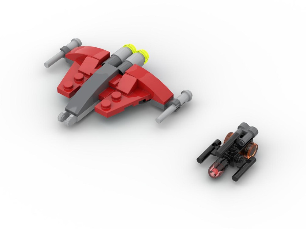 Lego Mini starfighter with drone wingman (75001 alternate)