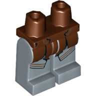 Lego Hips and Sand Blue Legs with Reddish Brown Coattails Print (Naboo Guard) / Reddish Brown