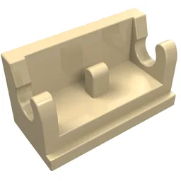 Hinge Brick 1 x 2 Base / Tan
