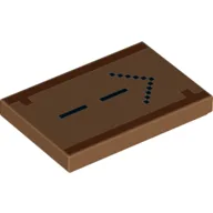 Tile 2 x 3 with Centered Black Minecraft Style Arrow, Dark Brown Lines with Single Pixel Square Print / Medium Nougat