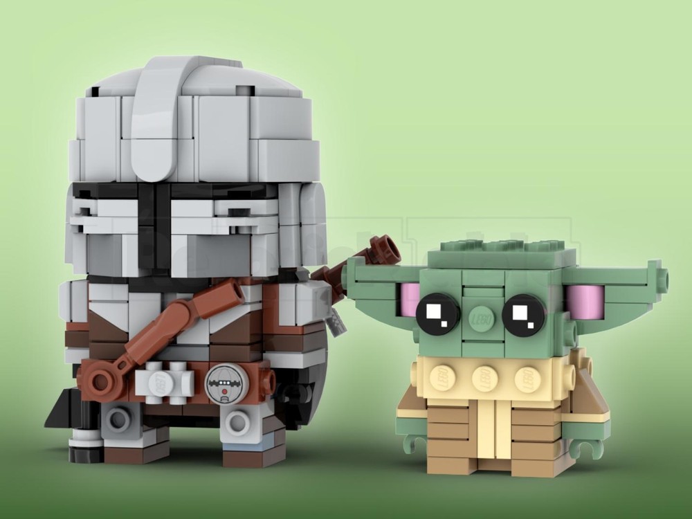 Lego Din Djarin & Grogu Brickheadz LEGO MOC - The Mandalorian And Grogu