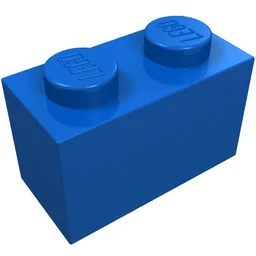Brick 1 x 2 without Bottom Tube / Blue