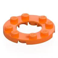 Plate Round 4 x 4 with 2 x 2 Round Opening / Orange