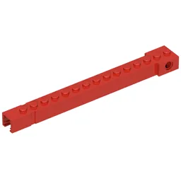 Crane Arm Outside, Wide, 15 Studs, End Notch / Red