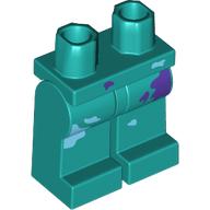 Lego Hips and Dark Turquoise Legs with Medium Blue/Dark Purple Paint Splotches print
