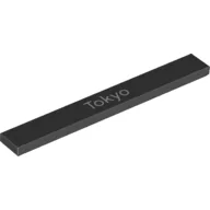 Tile 1 x 8 with White 'Tokyo' Print / Black