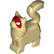 Lego Animal, Cat with Red Spider-Man Mask print (Spider-Cat) / Tan