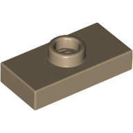 Lego Plate Special 1 x 2 with 1 Stud with Groove (Jumper) / Dark Tan