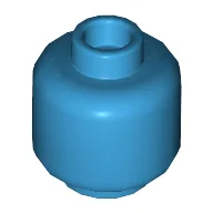 Minifig Head [Plain] [Hollow Stud] / Dark Azure