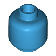 Lego Minifig Head [Plain] [Hollow Stud] / Dark Azure