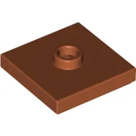 Plate Special 2 x 2 with Groove and Center Stud (Jumper) / Dark Orange
