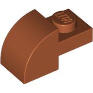 Lego Brick Curved 1 x 2 x 1 with Curved Top / Dark Orange