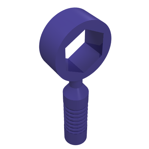 Lego Tool Wrench / Spanner, Box [6-Rib Handle] / Dark Purple