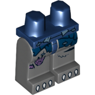 Lego Hips and Dark Bluish Gray Legs with Dark Blue Loincloth, Purple Sinew Patches and White Claws Print / Dark Blue