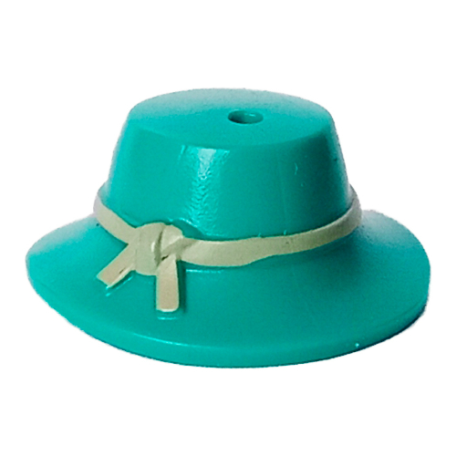 Lego Hat Wide Brimmed with Knotted Tan Band Print / Dark Turquoise