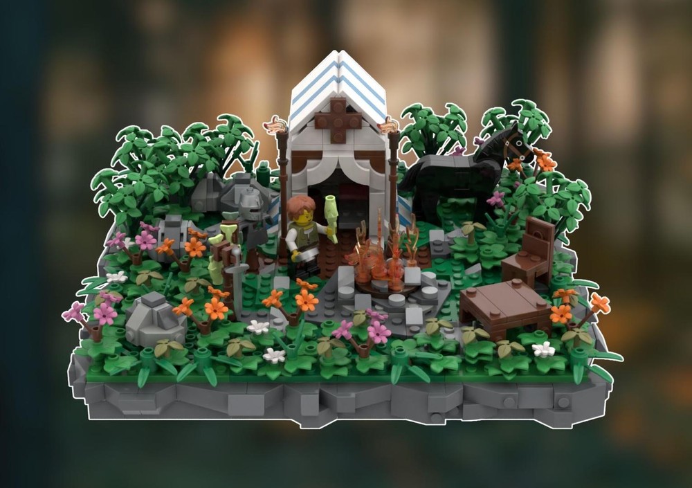 Lego JOAN OF ARC IS COOKING IN FOREST