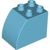 Duplo Brick 2 x 3 x 2 with Curved Top / Medium Azure