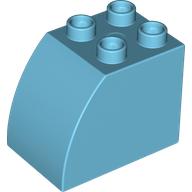 Lego Duplo Brick 2 x 3 x 2 with Curved Top / Medium Azure