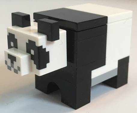 Lego Minecraft Panda (Black Plate with Bar Handle) - Brick Built