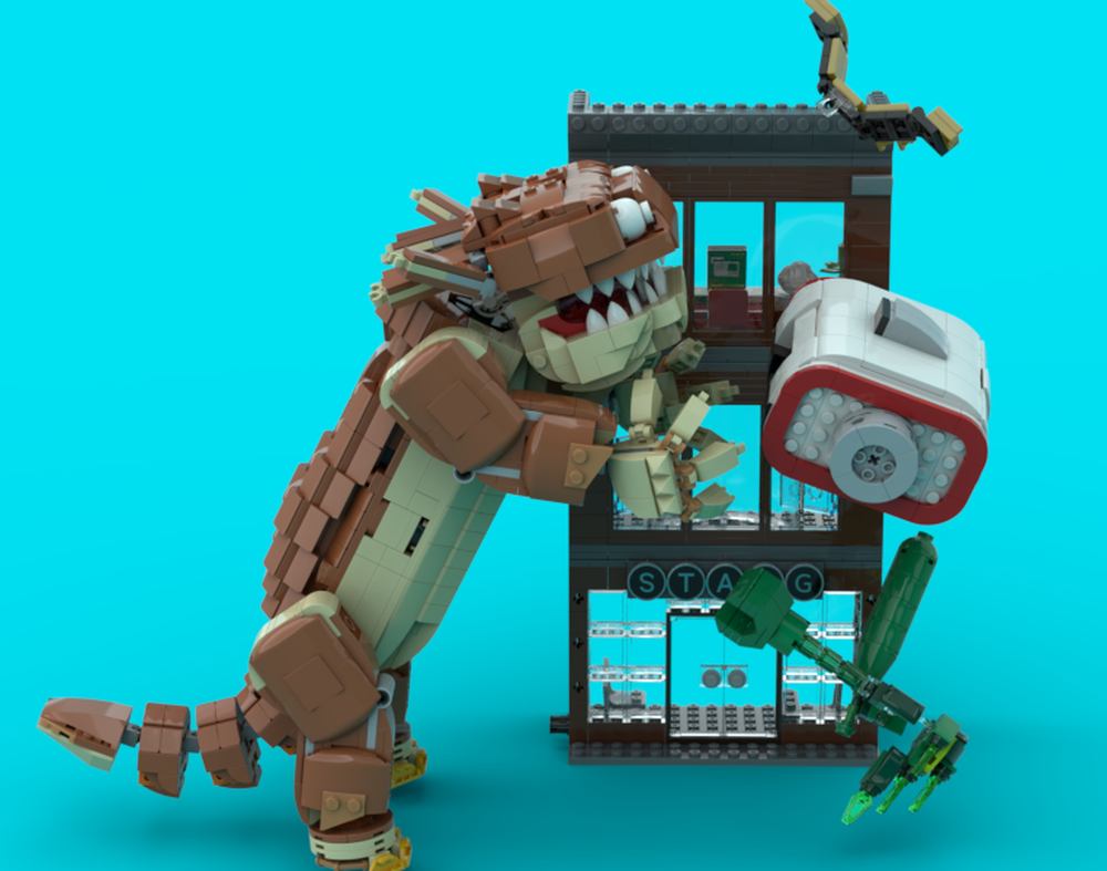 Lego super-man movie: justice gang vs kaiju, stagg industries seige