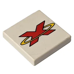 Tile 2 x 2 with Red X, Extreme Team Print / White