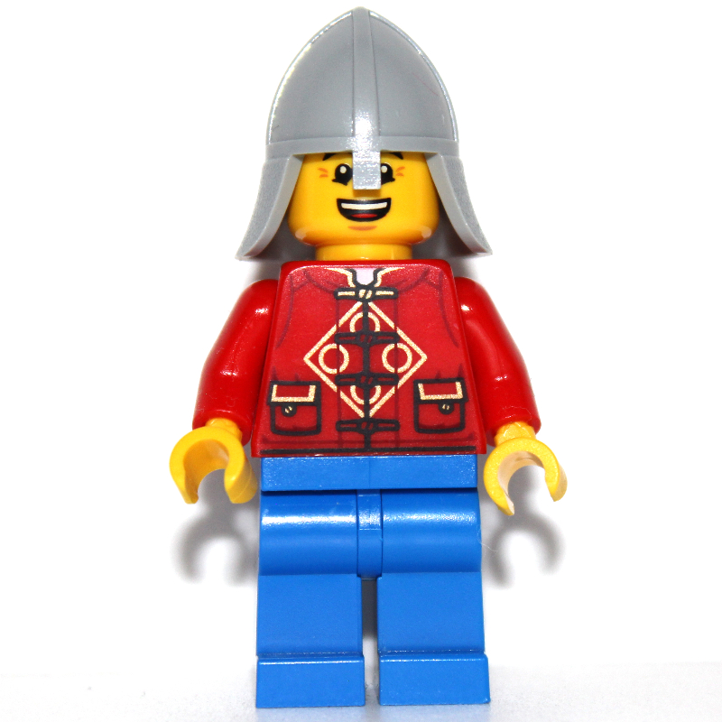 Lego Red Torso, Blue Legs, Knight Helmet