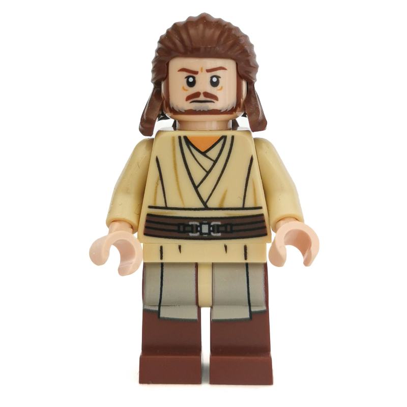 Lego Qui-Gon Jinn, Printed Reddish Brown Legs, No Cape