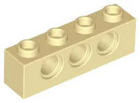 Technic Brick 1 x 4 [3 Pin Holes] / Tan