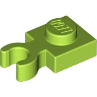 Plate Special 1 x 1 with Clip Vertical [Thick Open O Clip] / Lime