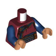 Torso Tunic, Dark Blue Trim, Dark Brown Straps, Belt Print, Dark Blue Arms, Nougat Hands / Dark Red