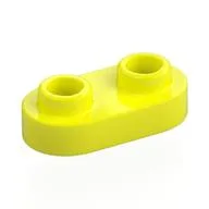 Plate Special 1 x 2 Rounded with 2 Open Studs / Vibrant Yellow
