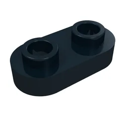 Plate Special 1 x 2 Rounded with 2 Open Studs / Black