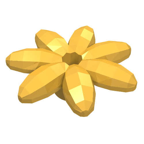 Lego Plant, Outdoor Accessory Kit, Flower with 7 Thin Petals and Pin