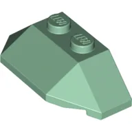 Brick Wedged, Sloped 45° 2 x 4 Triple / Sand Green