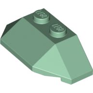 Lego Brick Wedged, Sloped 45° 2 x 4 Triple / Sand Green