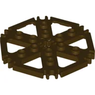 Technic Plate Rotor 6 Blade with Clip Ends Connected [aka Water Wheel] - Hollow Studs / Dark Brown