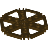 Lego Technic Plate Rotor 6 Blade with Clip Ends Connected [aka Water Wheel] - Hollow Studs / Dark Brown