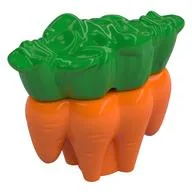 Duplo Food Carrots with Bright Green Leaves / Orange