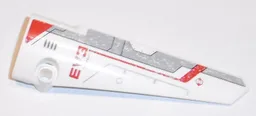 Technic, Panel Fairing # 6 Long Smooth, Side B with Red Triangle and 'EV3' and Light Bluish Gray and Red Stripes Pattern (Sticker) - Set 31313