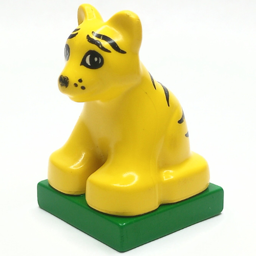 Lego Duplo Animal Tiger Cub on Green Base / Yellow