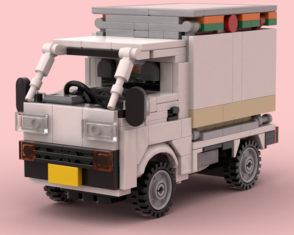 Lego Suzuki Carry Kei Truck with 7-11 Mobile Convenience Store module (1992)