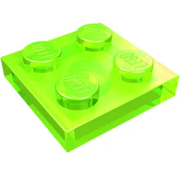 Plate 2 x 2 / Trans-Bright Green