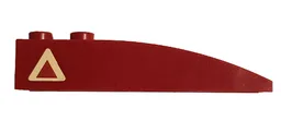 Slope, Curved 6 x 1 with 2 Studs with Dark Red Triangle with Tan Border Pattern Model Left Side (Sticker) - Set 7296