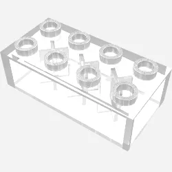 Brick 2 x 4 without Cross Supports / Trans-Clear