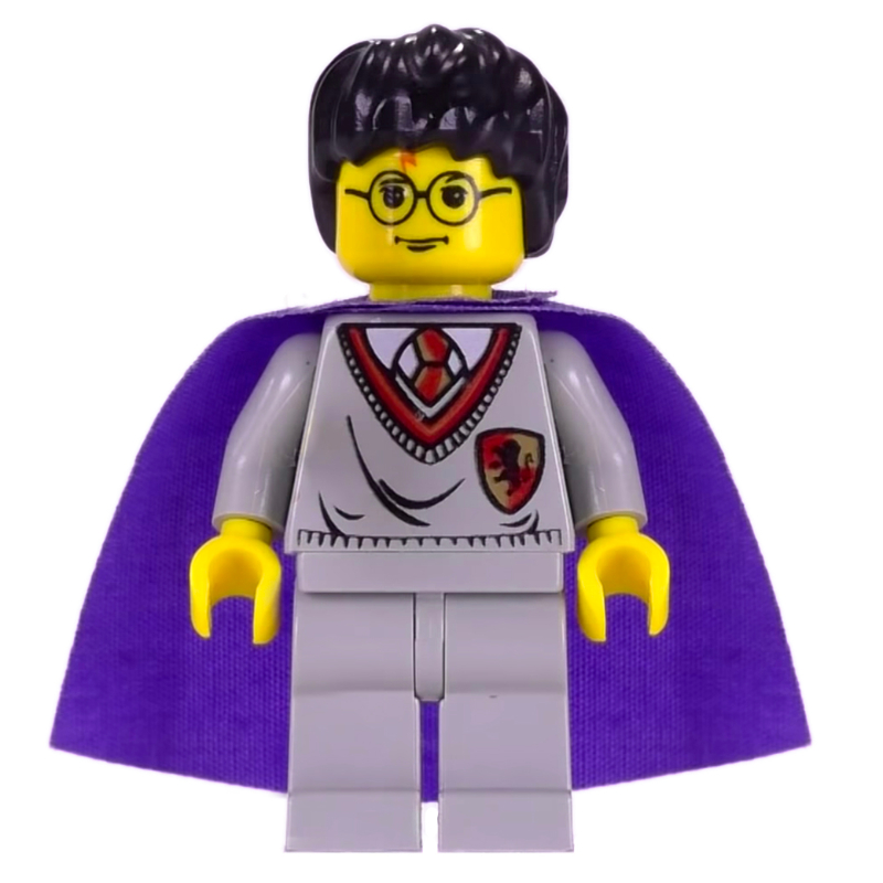 Lego Harry Potter, Yellow Skin, Gryffindor Sweater with Crest, Violet Cape