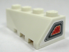 Lego Wedge 4 x 2 Sloped Left with Jet Exhaust Pattern on narrow end (Sticker) - Set 7695