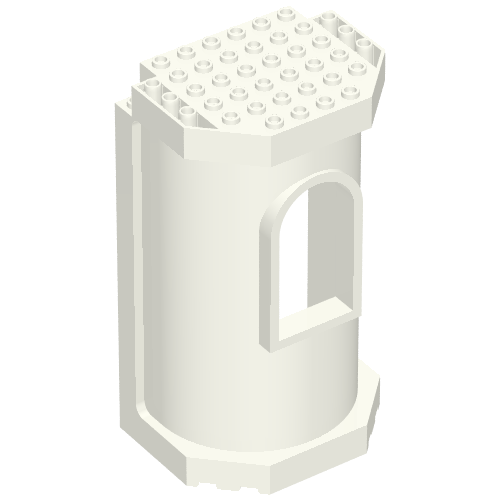 Lego Belville Wall 6 x 8 x 12 - Tower with Window / White